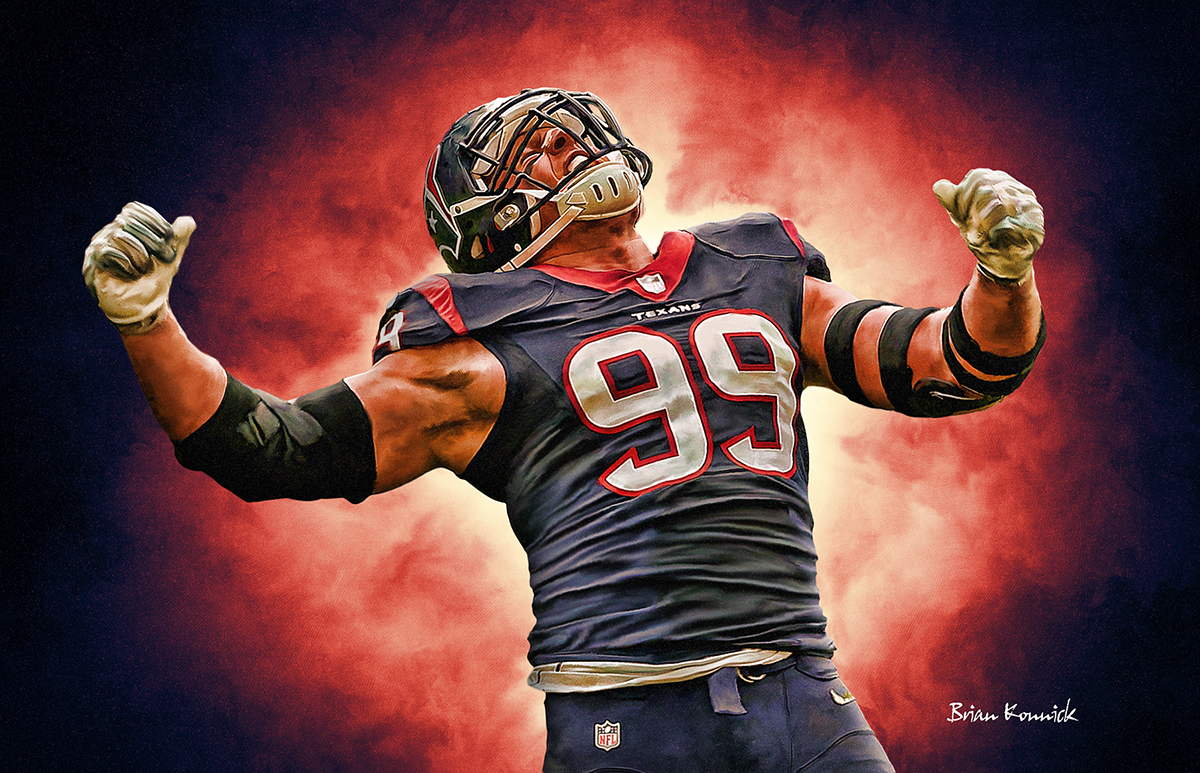 1200x773 Jj Watt Digital Art On Behance - Jj Watt Painting