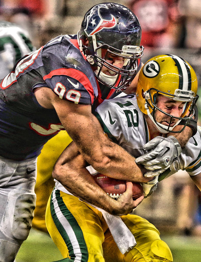 692x900 Jj Watt Art 1 Painting By Joe Hamilton - Jj Watt Painting