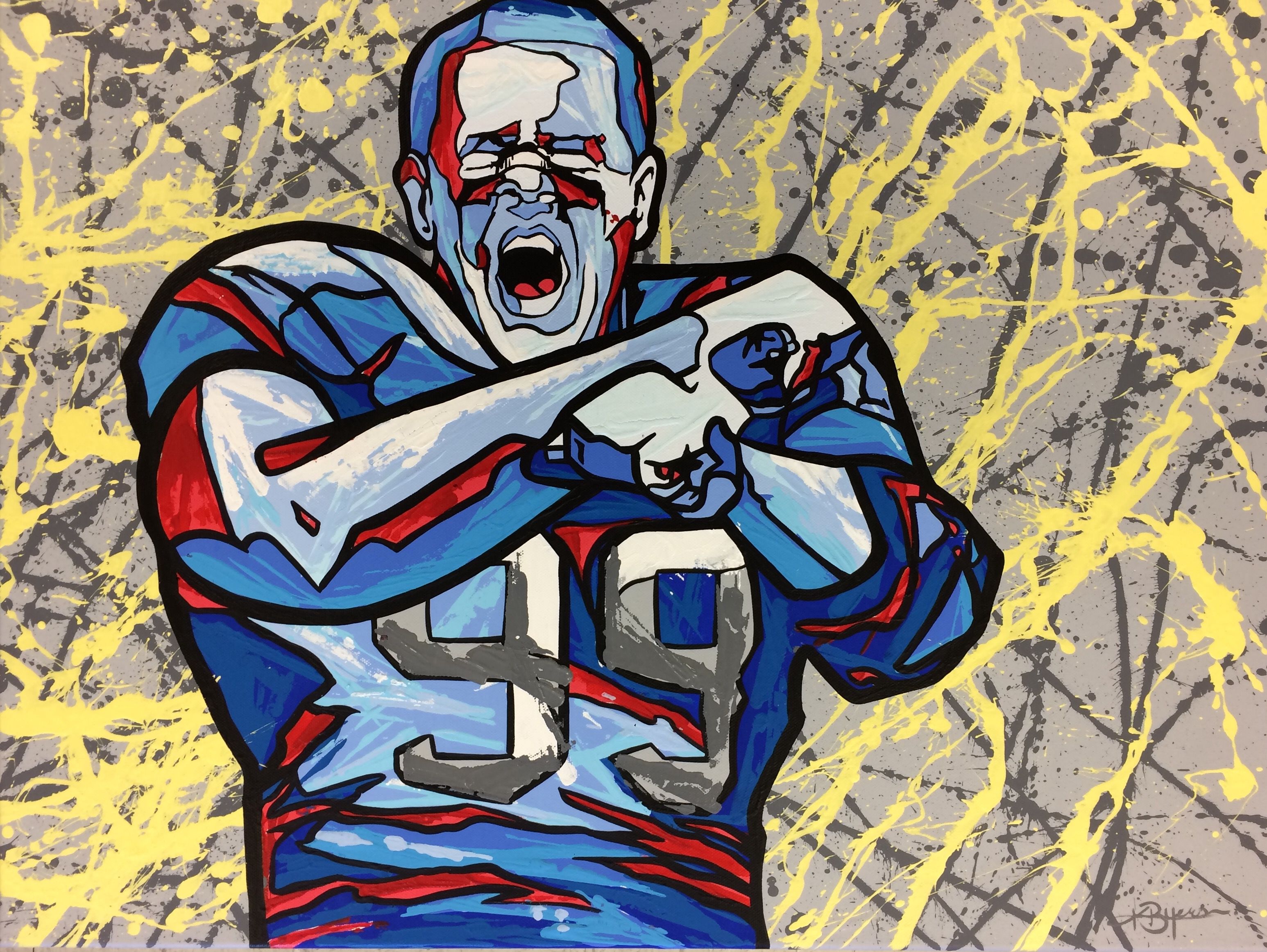 3093x2323 Acrylic Painting Of Jj Watt Art On Canvas. Kent Byers Art - Jj Watt Painting