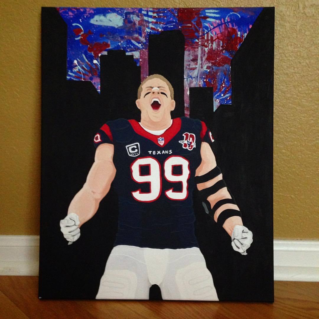 1080x1080 Untitled Jj Watt.crylic. 16x22. Custom Painting - Jj Watt Painting