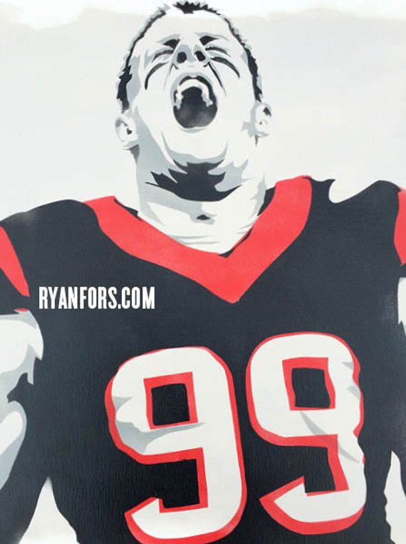 570x763 Items Similar To Jj Watt - Jj Watt Painting