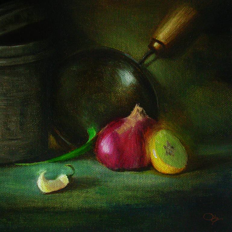 770x770 Saatchi Art Onion With Lemon Painting By J K - Jk Painting