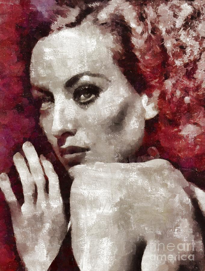 681x900 Joan Crawford Hollywood Actress Painting By Mary Bassett - Joan Crawford Painting