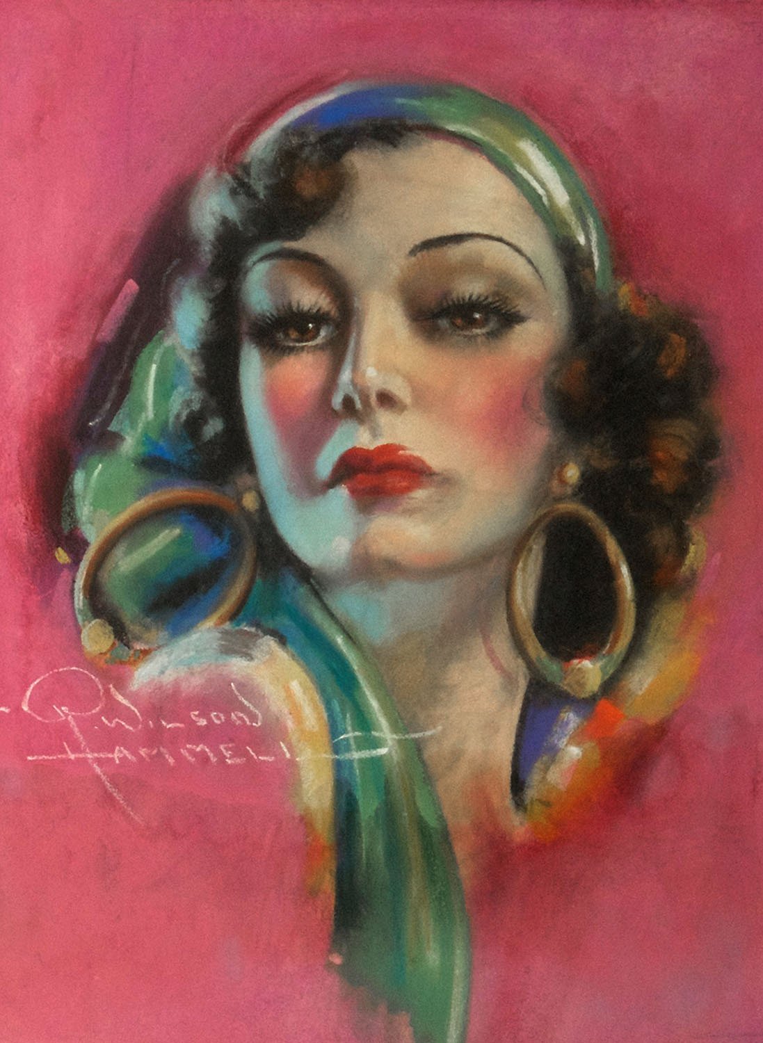 1097x1500 Raymond Wilson Hammell - Joan Crawford Painting