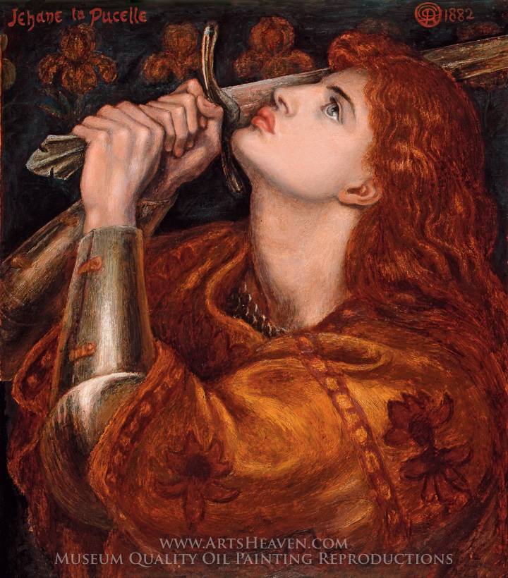 720x820 Reproduction Painting Dante Gabriel Rossetti Joan Of Arc, Hand - Joan Of Arc Painting