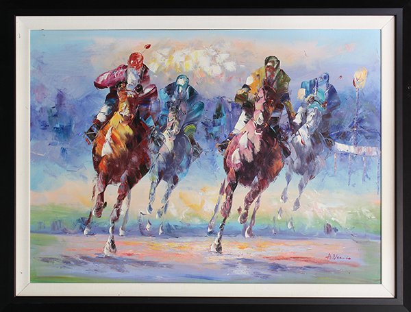 600x455 Horse Jockeys Painting, Anthony Veccio - Jockey Painting