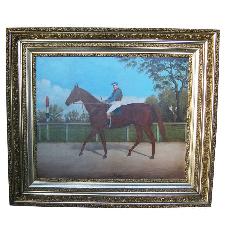768x768 Race Horse And Jockey Painting - Jockey Painting