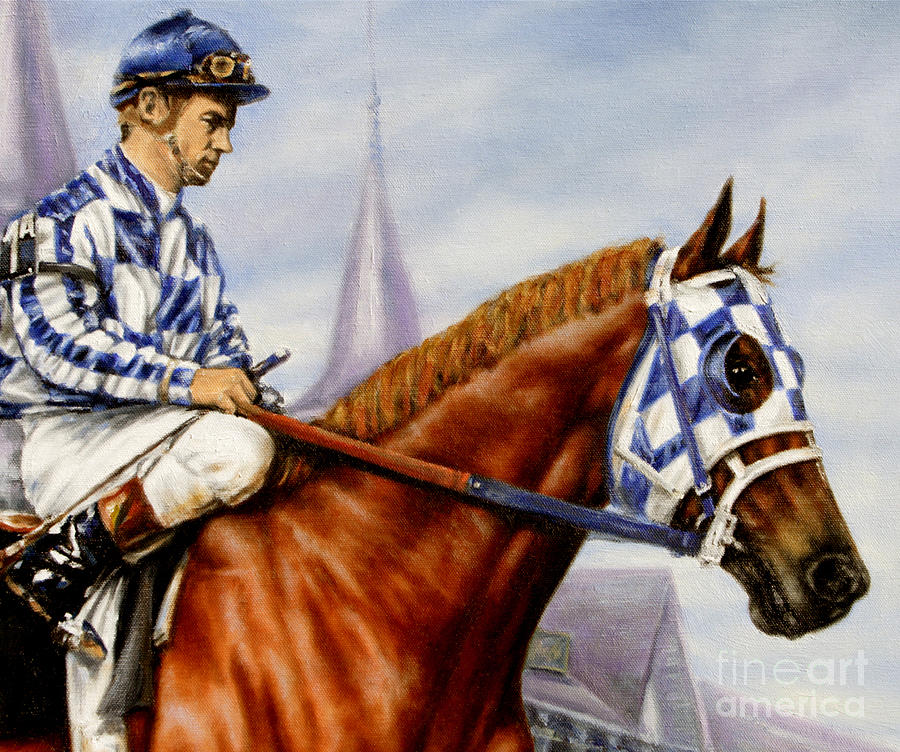 900x752 Secretariat At Churchill Painting By Thomas Allen Pauly - Jockey Painting