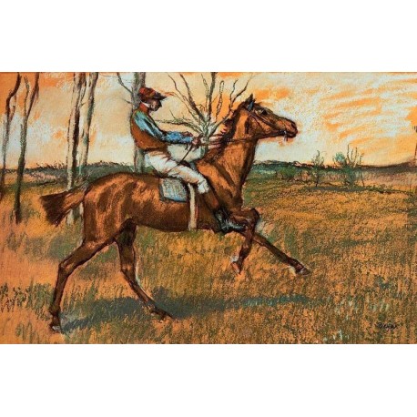 458x458 The Jockey By Edgar Degas - Jockey Painting