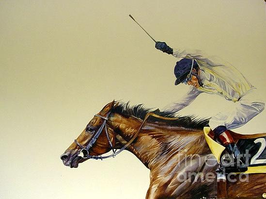549x410 The Triumphant Jockey' Painting By Sabrina Siga - Jockey Painting