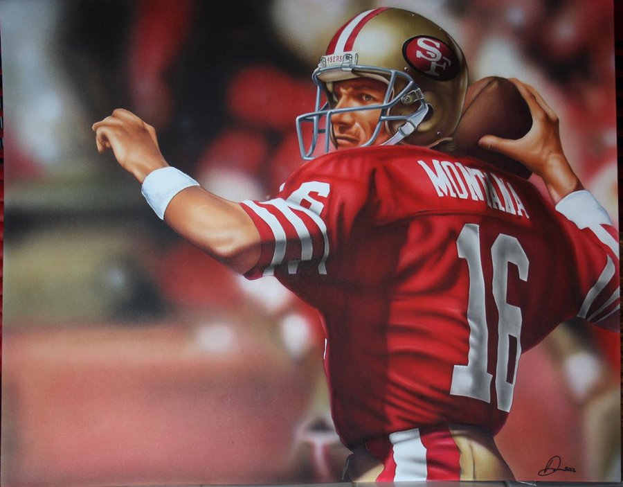 900x703 Joe Montana By Retrodan16 - Joe Montana Painting