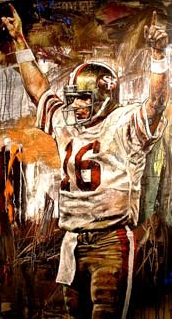 172x319 Joe Montanta Superbowl Painting By Stephen Holland. - Joe Montana Painting