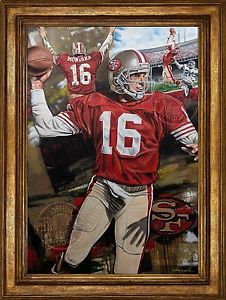 226x300 Original San Francisco 49ers Joe Montana Acrylic Large Painting - Joe Montana Painting