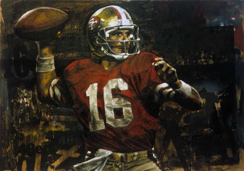 800x562 Stephen Holland Football Paintings Art Work Stephen Holland - Joe Montana Painting