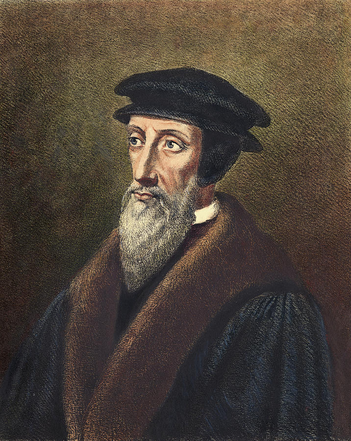 716x900 John Calvin (1509 1564) Painting By Granger - John Calvin Painting