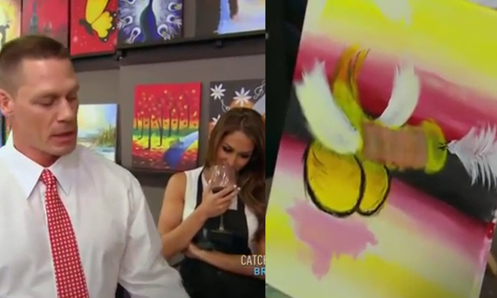 1000x600 John Cena Painted A Dong With Wings, He And Nikki Bella Pretended - John Cena Painting