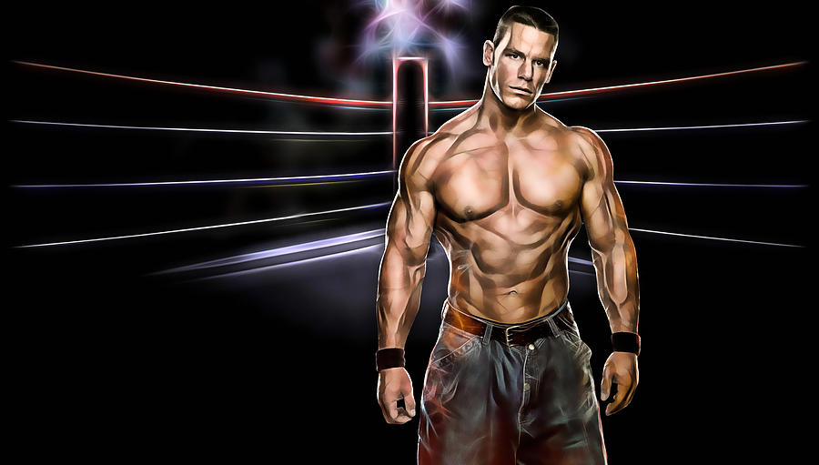 900x511 John Cena Wrestling Collection Mixed Media By Marvin Blaine - John Cena Painting
