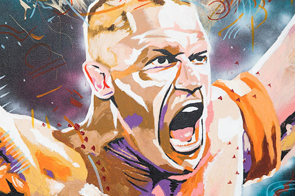 600x400 Portrait Of Rob Schamberger The Man Who Paints Wrestlers - John Cena Painting