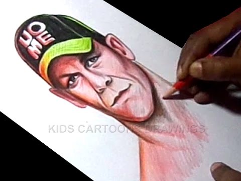 480x360 How To Draw Paint Wwe Superstar John Cena Detailed Color Drawing - John Cena Painting