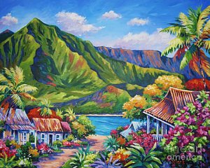 300x240 Hanalei In Bloom Painting By John Clark - John Clark Painting