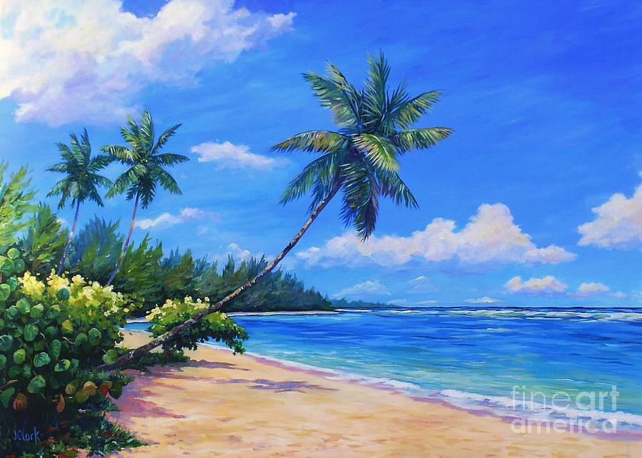 900x642 Paradise Palms Painting By John Clark - John Clark Painting