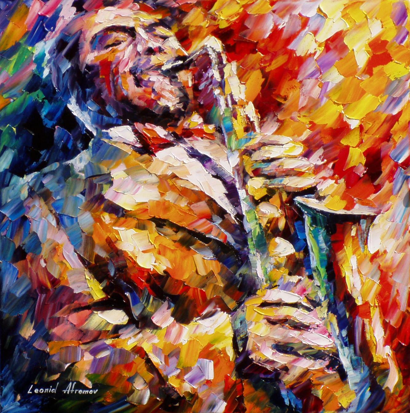 1334x1342 John Coltrane 2 Palette Knife Oil Painting On Canvas By Leonid - John Coltrane Painting