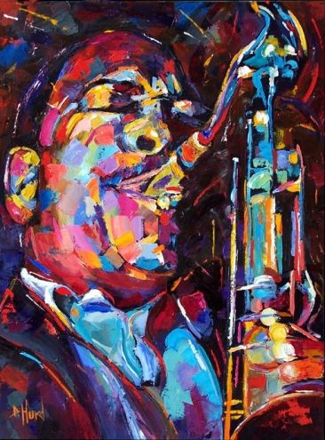 366x495 John Coltrane Jazz Saxophone Portrait Art Painting By Debra Hurd - John Coltrane Painting
