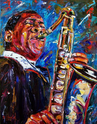 312x400 Debra Hurd Original Paintings And Jazz Art Jazz Portrait Of John - John Coltrane Painting