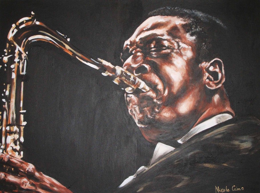 1038x770 John Coltrane By Strippedart - John Coltrane Painting