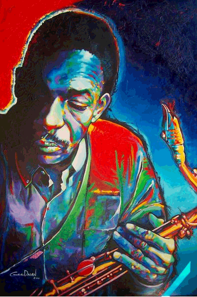 399x601 John Coltrane Painted By Mark Goodman - John Coltrane Painting