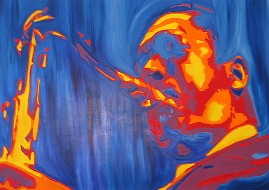 550x389 Sarasota Florida Painting Of John Coltrane - John Coltrane Painting