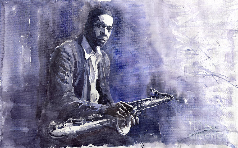 900x562 Jazz Saxophonist John Coltrane 03 Painting By Yuriy Shevchuk - John Coltrane Painting