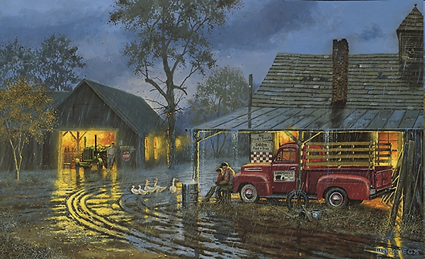 600x366 Shelter From The Storm - John Deere Painting