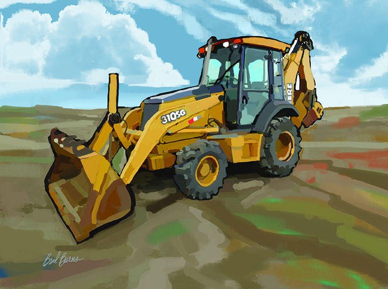774x576 John Deere Backhoe Loader - John Deere Tractor Painting