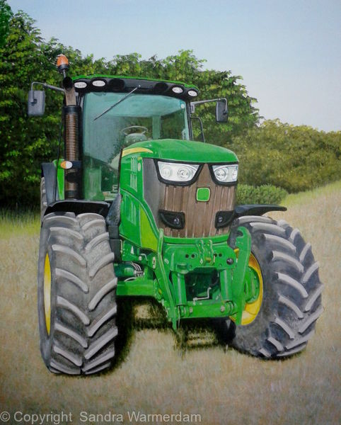 482x600 John Deere Style Tractor Painting - John Deere Tractor Painting