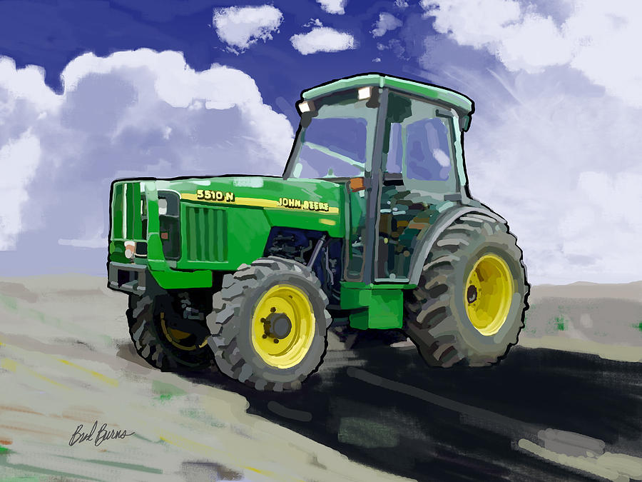 900x675 1998 John Deere 5510n Farm Tractor Painting By Brad Burns - John Deere Tractor Painting