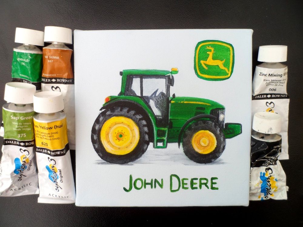 1000x750 John Deere Tractor Painting Handpainted With Acrylic Paint Www - John Deere Tractor Painting