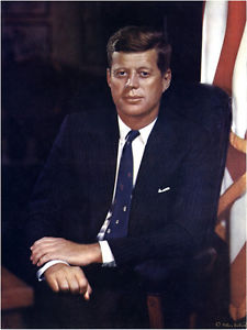 225x300 Official C. 1961 John F. Kennedy Presidential Portrait (4474) Ebay - John F Kennedy Painting