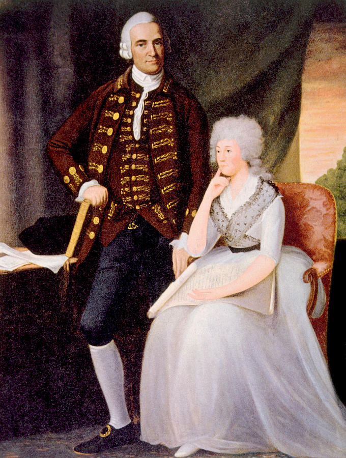 680x900 John Hancock With His Wife Dorothy Photograph By Everett - John Hancock Painting