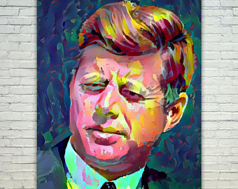 340x270 John F Kennedy Canvas Art Jfk Canvas President Painting - John Kennedy Painting