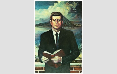 460x293 John F. Kennedy Painting By Outsider Artist 1960s Vintage Jfk Art - John Kennedy Painting