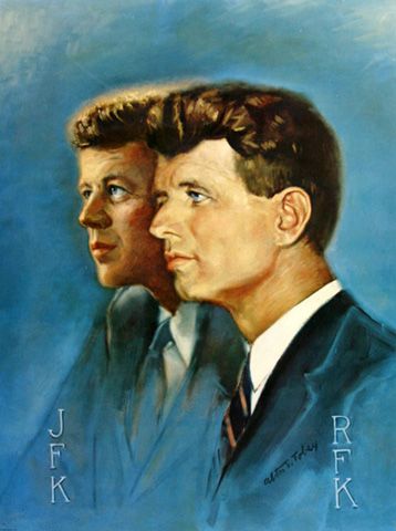 358x480 Brothers United, Robert And John F. Kennedy, 1968, By Alton S - John Kennedy Painting