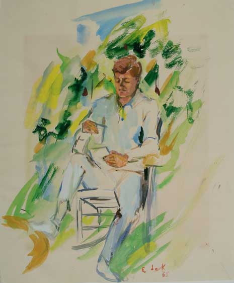 465x562 Elaine De Kooning's Jfk National Portrait Gallery - John Kennedy Painting