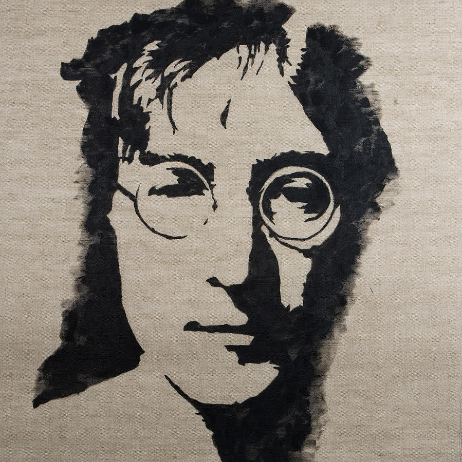 899x900 John Lennon Linen Painting By Monofaces - John Lennon Painting