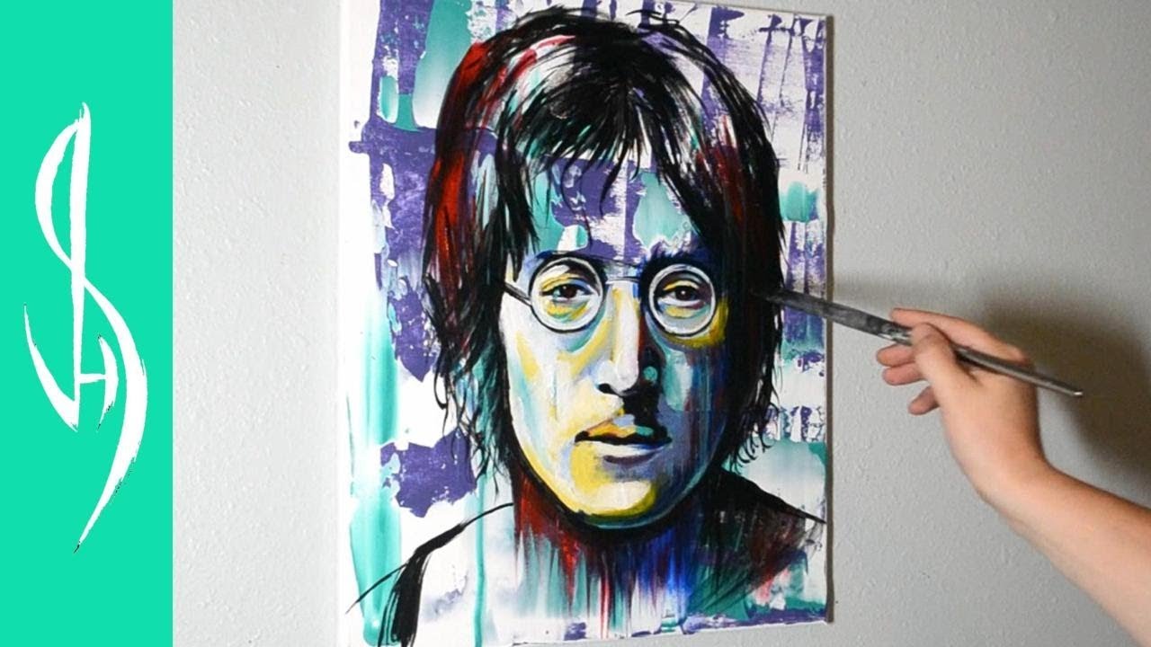1280x720 Painting John Lennon In Acrylics On Canvas - John Lennon Painting