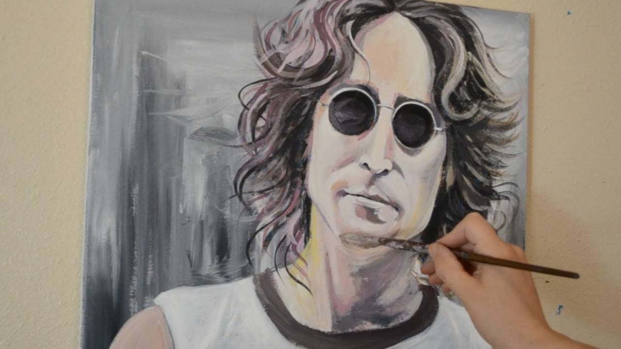 1280x720 Portrait Painting Of John Lennon - John Lennon Painting