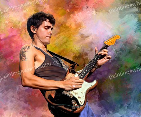 480x397 Fully Handmade Pop Art Celebrity John Mayer Cd Concert Oil - John Mayer Painting