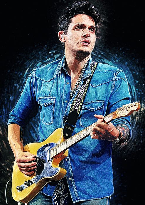 494x700 John Mayer, Portrait, Illustration, Digital Painting, Pop, Rock - John Mayer Painting