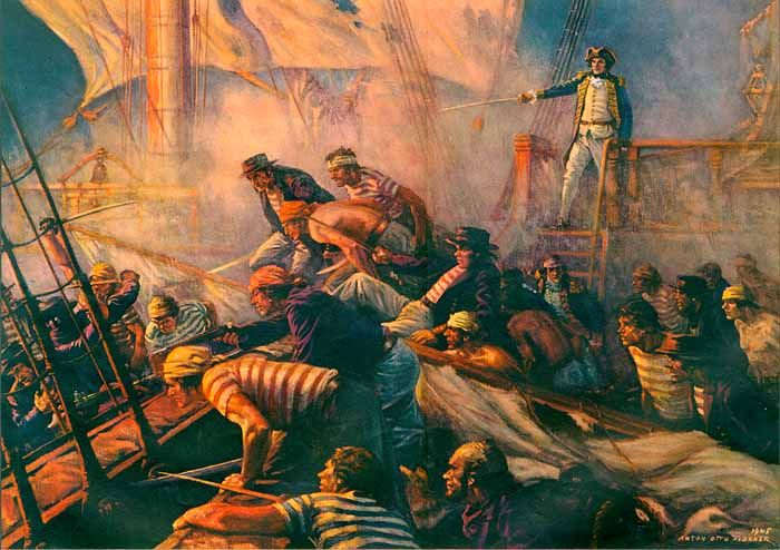 700x494 Ordeal John Paul Jones' Crew - John Paul Jones Painting