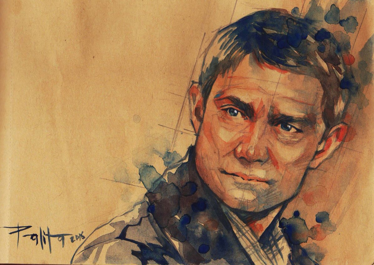 1200x850 Keep Goghng On Twitter My Watercolor Painting Of Sherlock - John Sherlock Painting